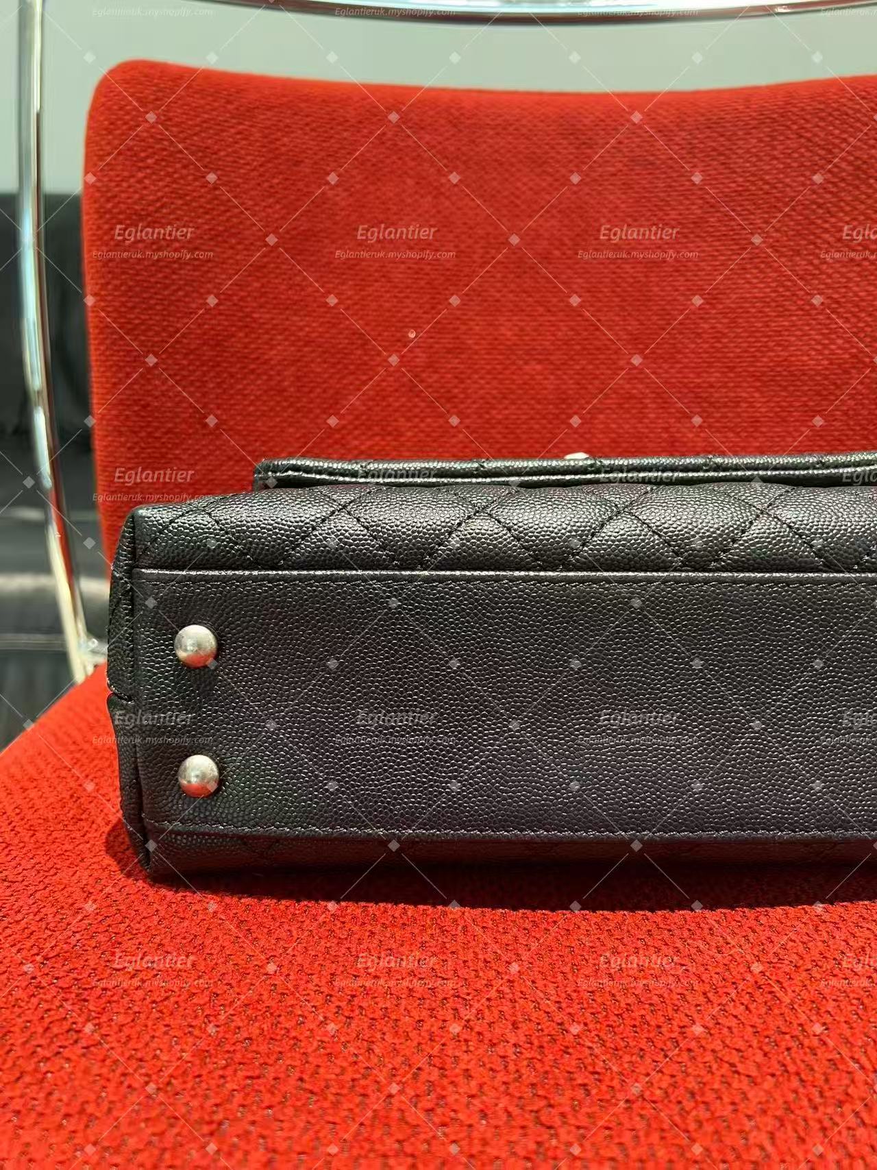 Chanel Coco Handle Top Handle Flap Bag small caviar black