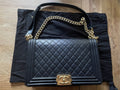 chanel leboy large black lambskin gold hardware