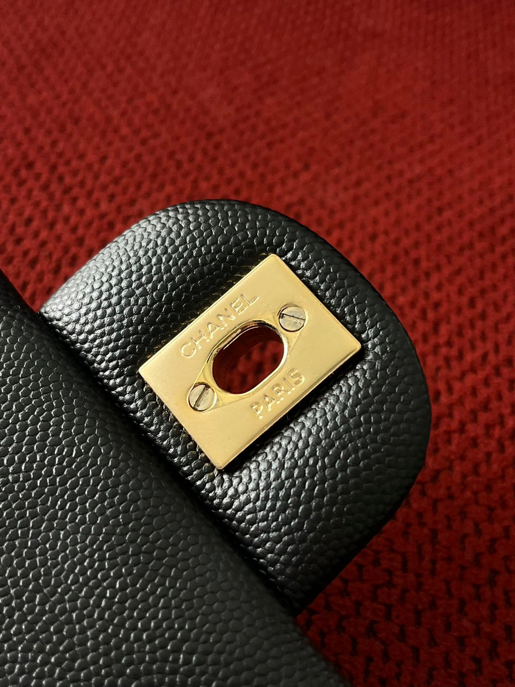 Chanel mini square flap bag caviar leather