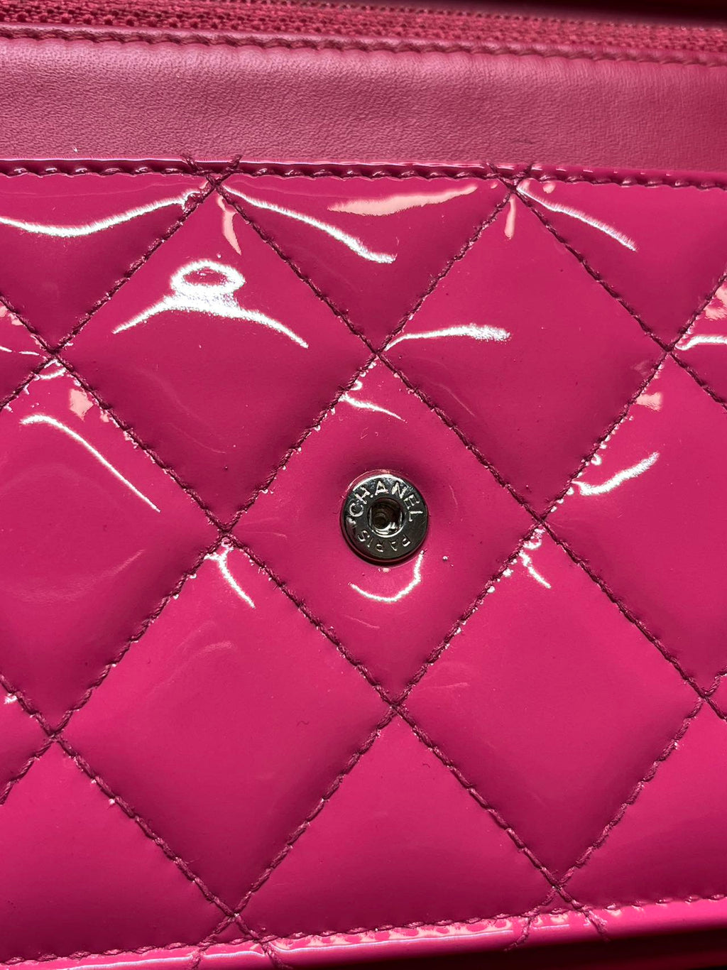 Chanel Timeless Wallet On Chain WOC pink patent leather