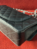 Chanel Timeless Classic Double Flap | small| Black Caviar | silver Hardware | Pre-Owned|microchip year 2023