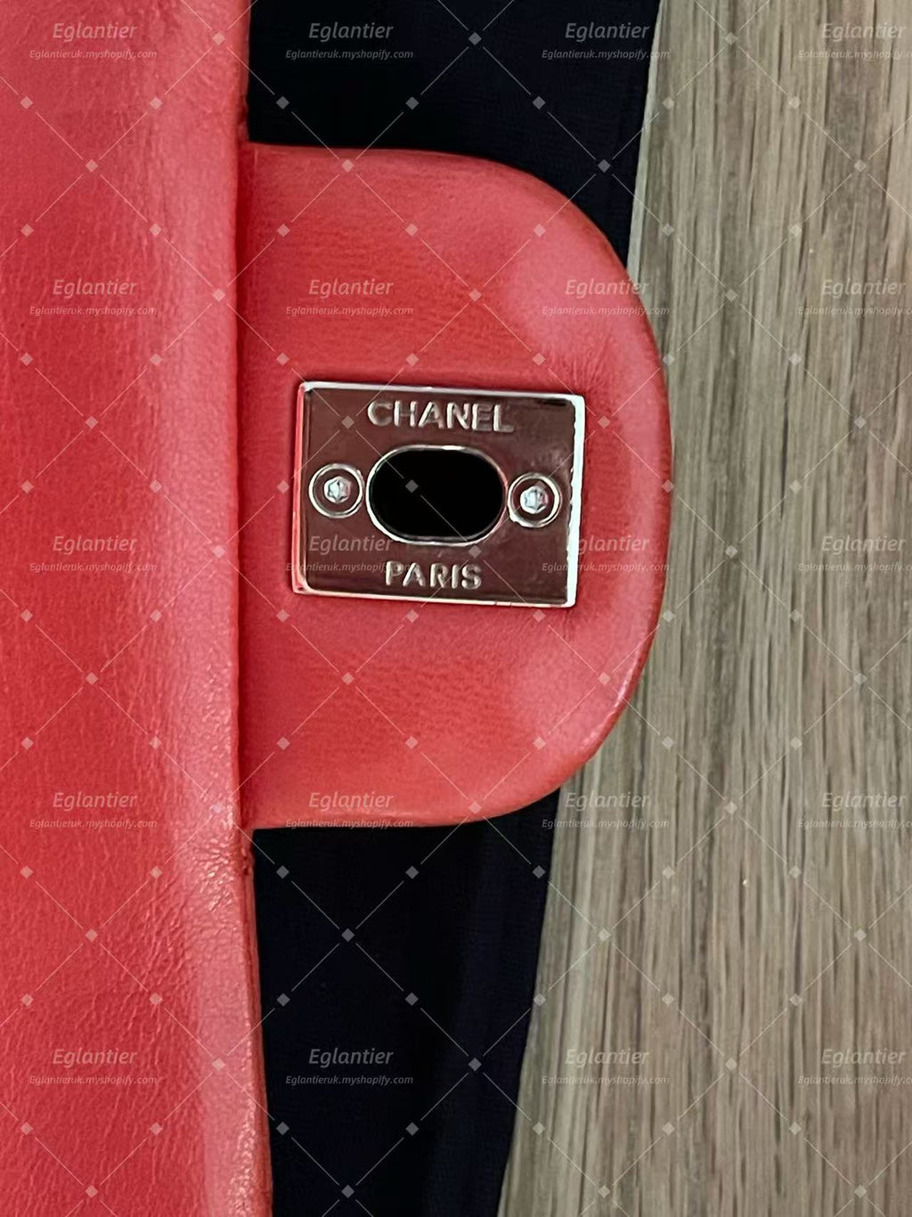 Chanel Timeless Classic double flap bag red silver hardware