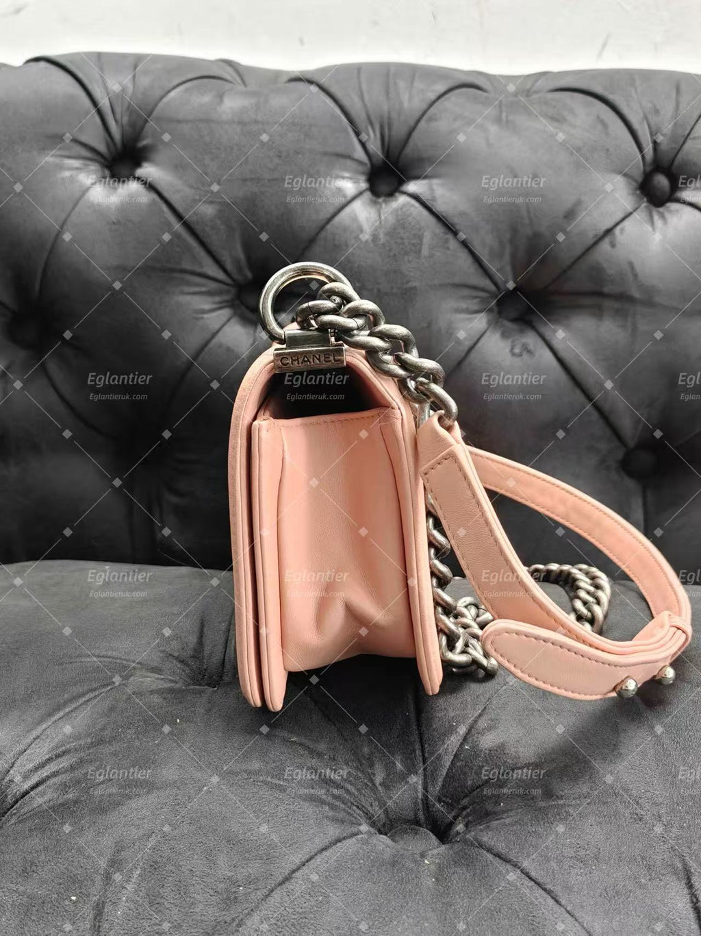 Chanel leboy flap bag small pink lambskin siliver hardware
