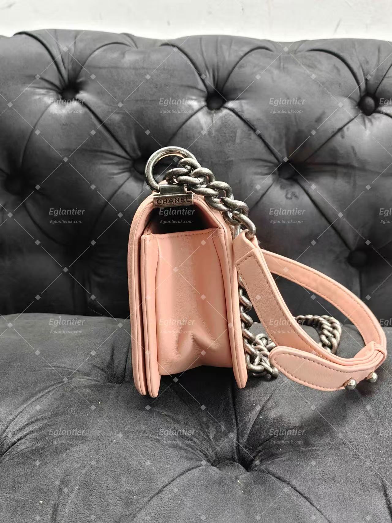 Chanel leboy flap bag small pink lambskin siliver hardware