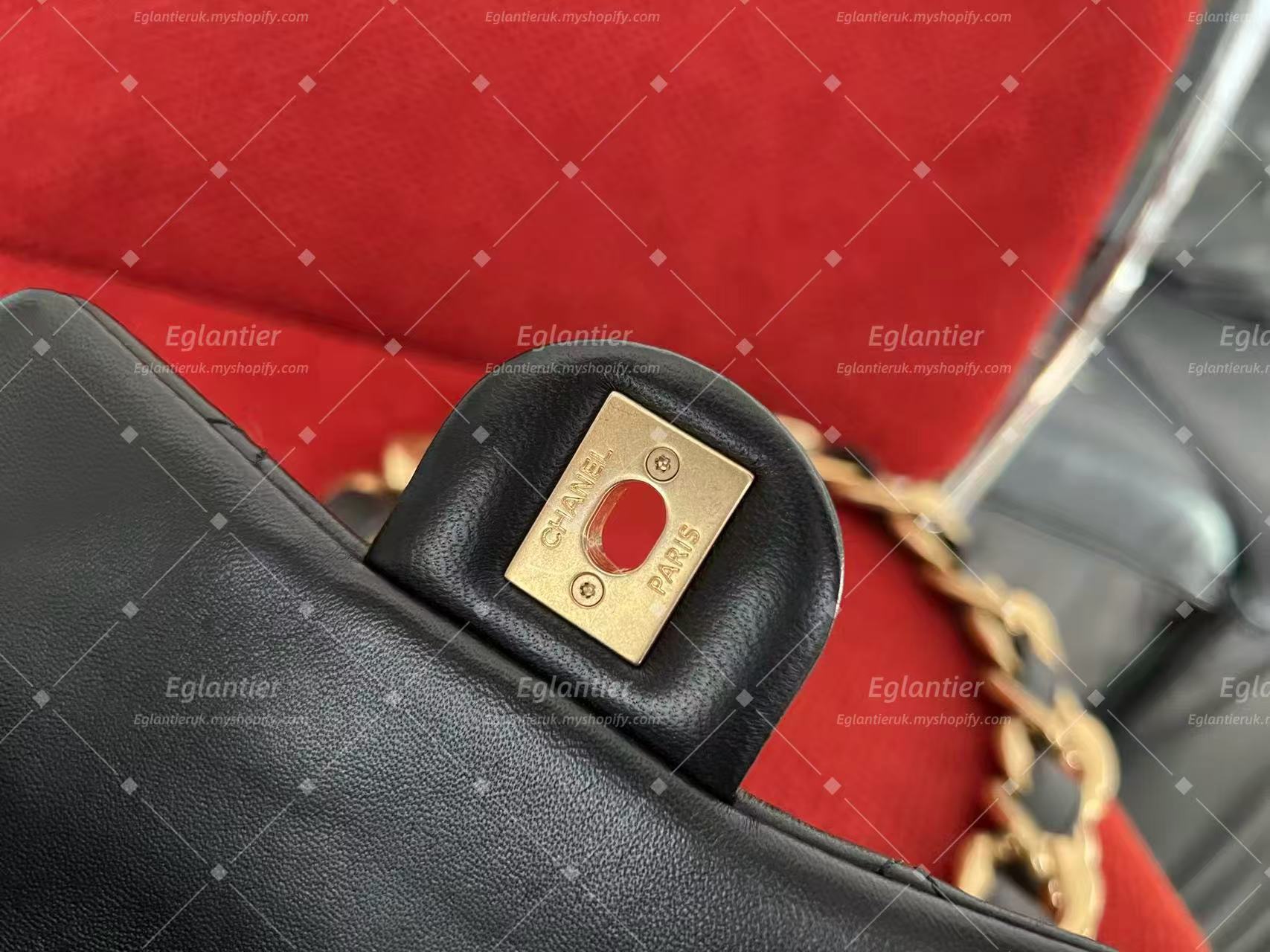 Chanel mini square flap bag lambskin gold hardware