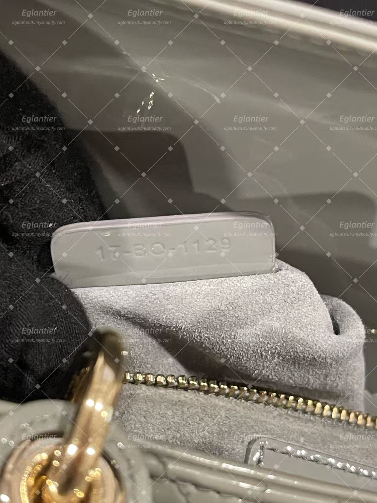 lady dior small gray patent