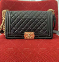 Chanel Leboy flap bag black lambskin medium gold hardware