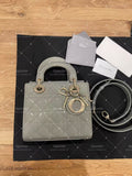 lady dior small gray patent