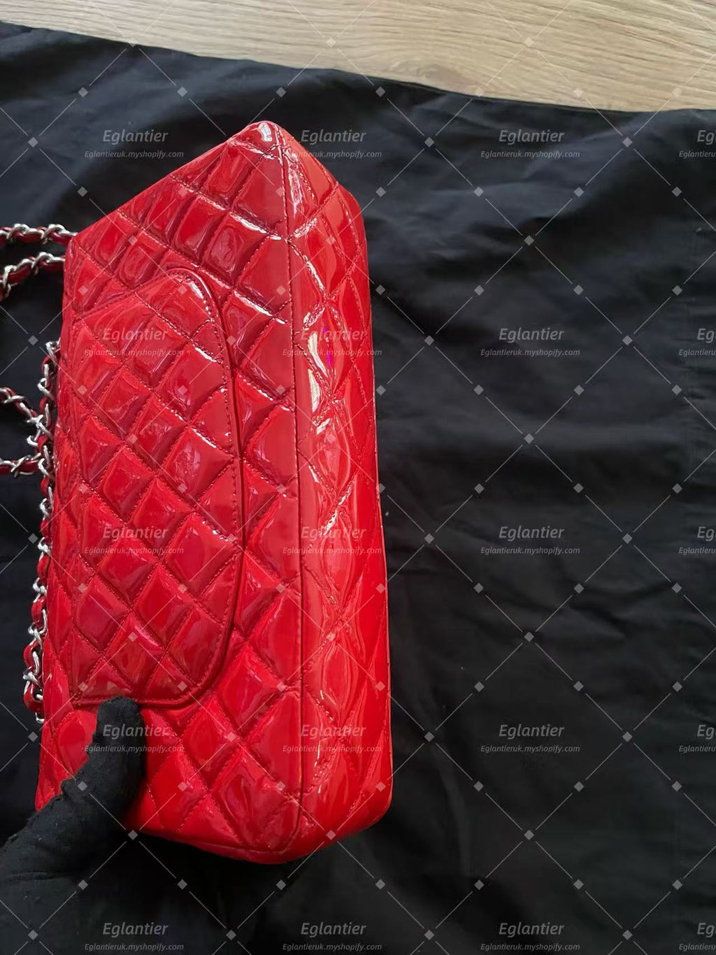 Chanel Timeless Classic Double flap medium patent red
