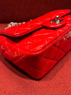 Chanel Timeless Classic flap mini rectangle patent red