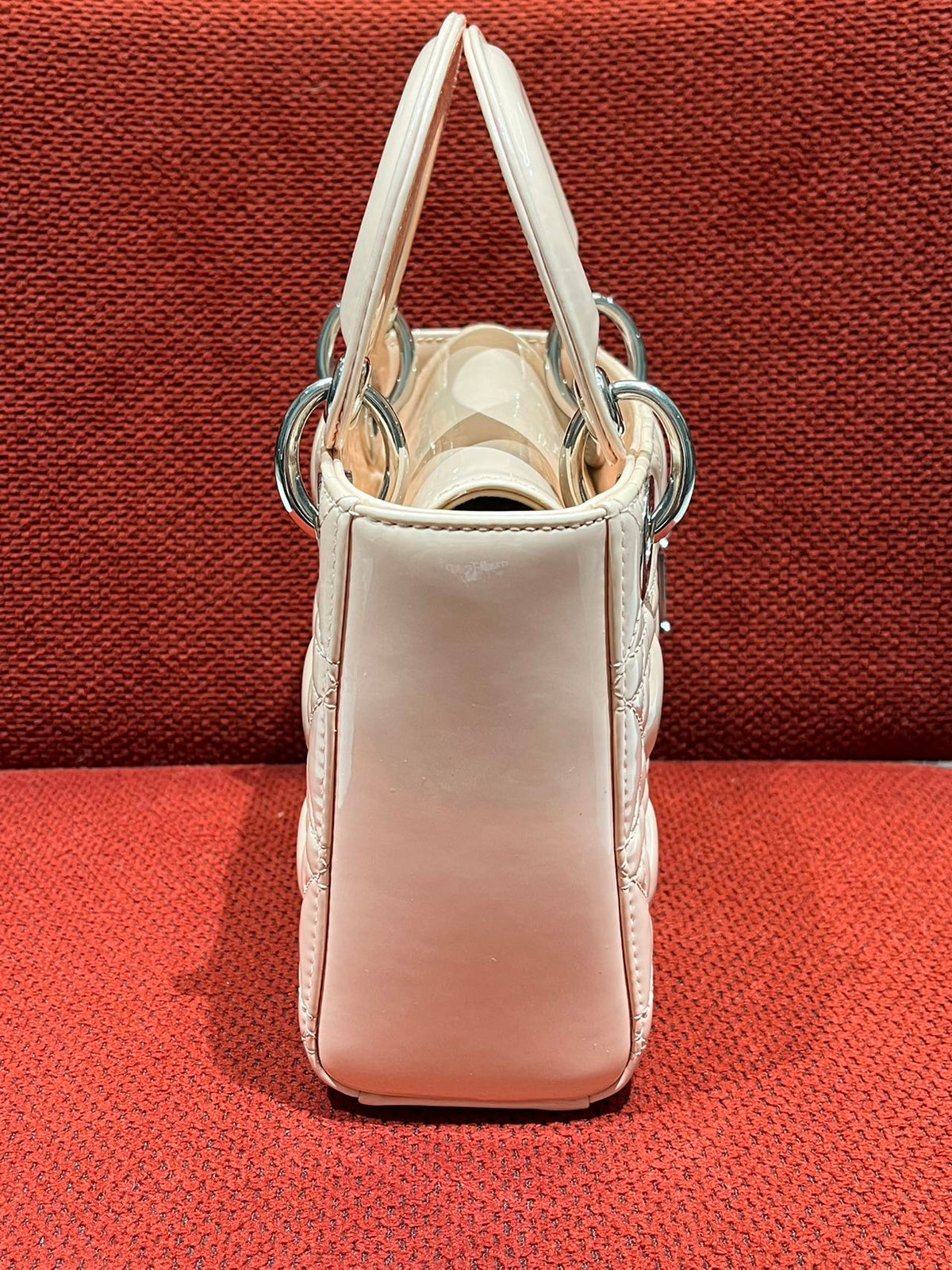 Lady dior mini pink patent leather