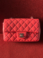 Chanel Timeless Classic flap mini rectangle patent pink