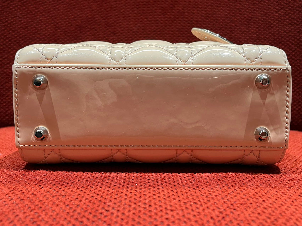 Lady dior mini pink patent leather