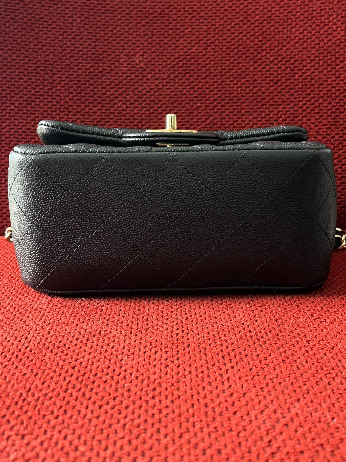 Chanel mini square flap bag caviar leather