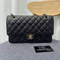 Chanel Timeless Classic Double Flap | Medium | Black Caviar | Gold Hardware | Pre-Owned| ID CARD