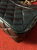 Chanel small hobo bag black crinkled calfskin gold hardware