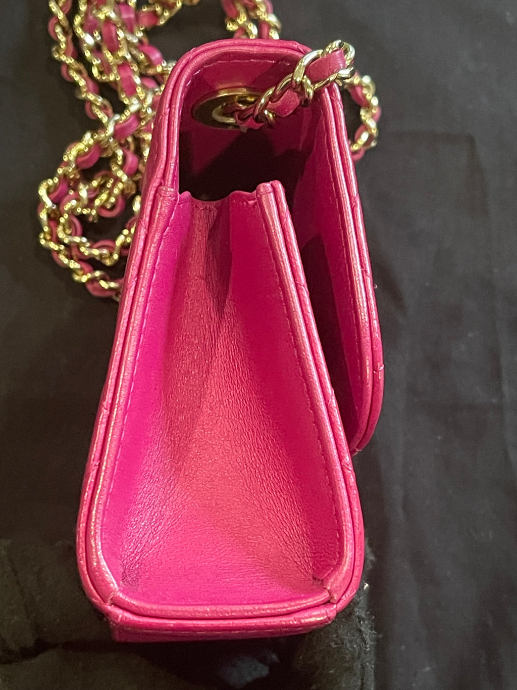chanel small bag gold hardware pink