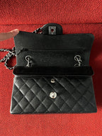 Chanel Timeless Classic Double Flap | small| Black Caviar | silver Hardware | Pre-Owned|microchip year 2023