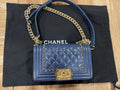 Chanel leboy small blue lambskin gold hardware