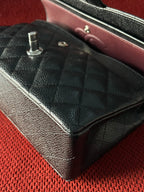 Chanel Timeless Classic Double Flap | small| Black Caviar | silver Hardware | Pre-Owned|microchip year 2023