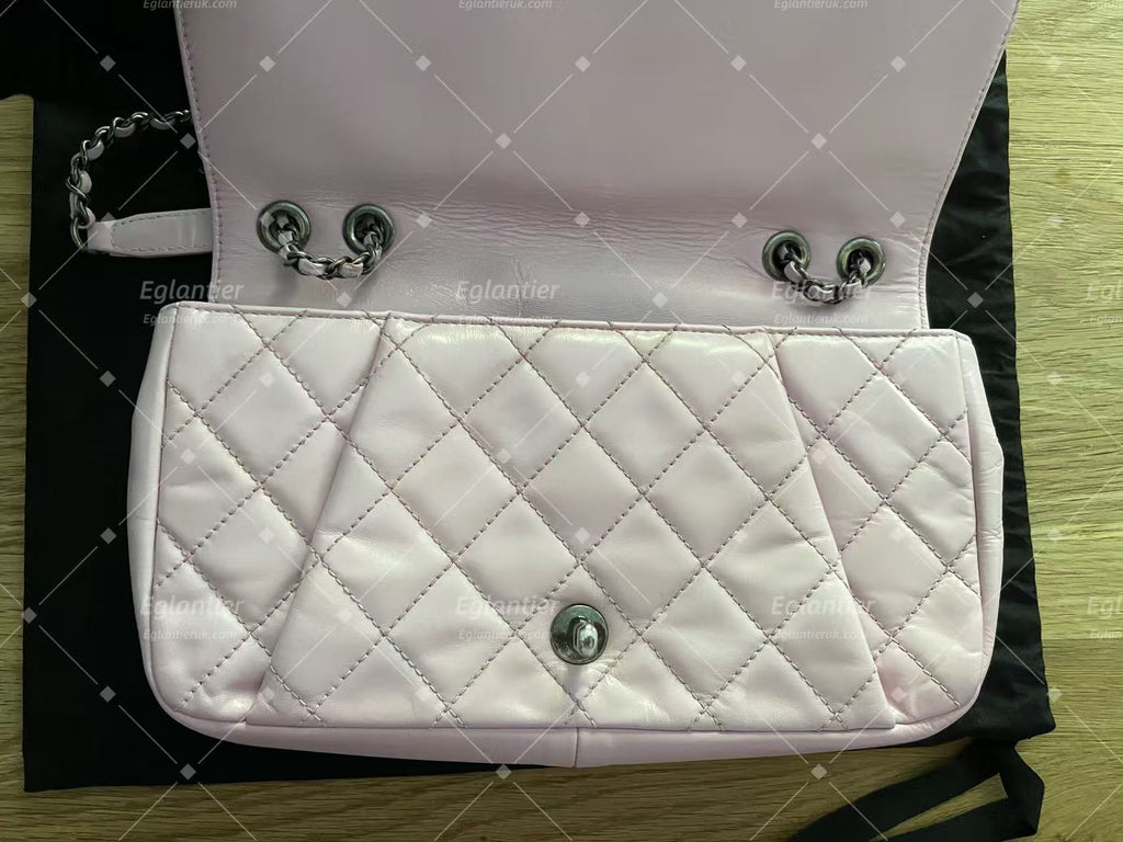 chanel flap bag  medium pink lambskin silver hardware