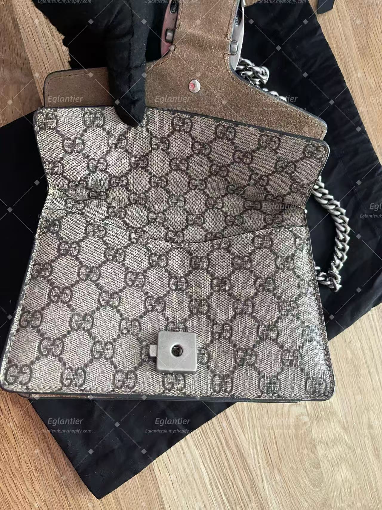 Gucci Dionysus GG Shoulder Bag Small Beige/Ebony Canvas