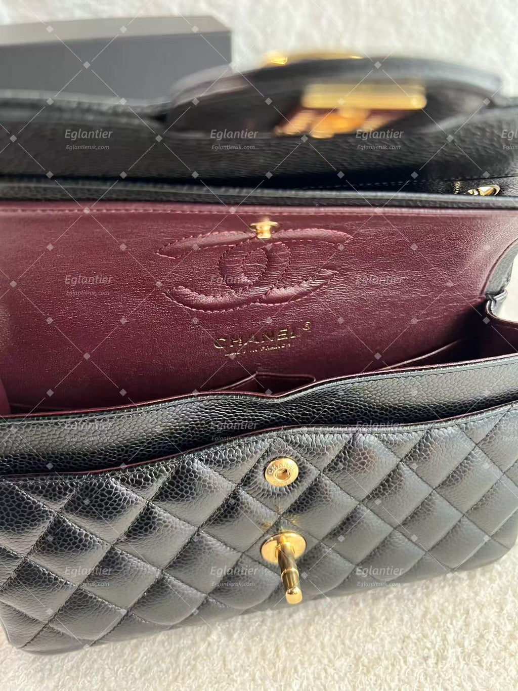 Chanel Classic Double Flap Bag | Small | Caviar Leather | Pre-Owned| ID Card receipt