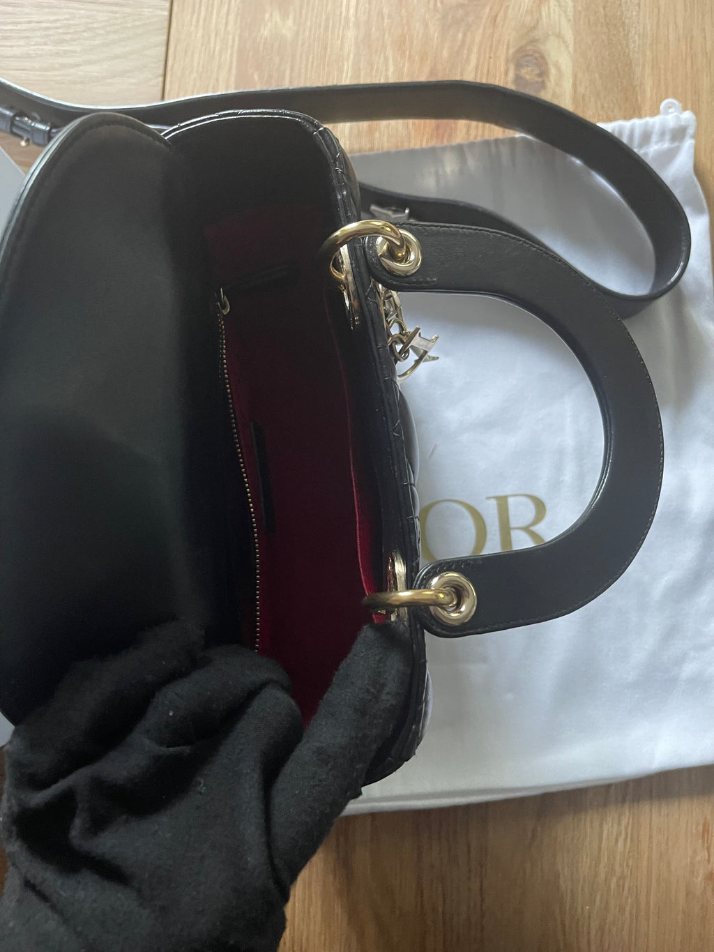 lady dior small black lambskin silver hardware
