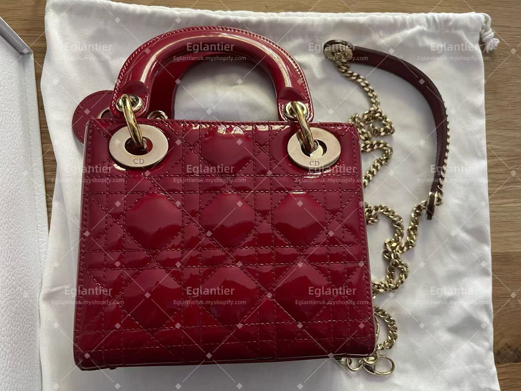 Lady dior mini red bag-pre-owned bag