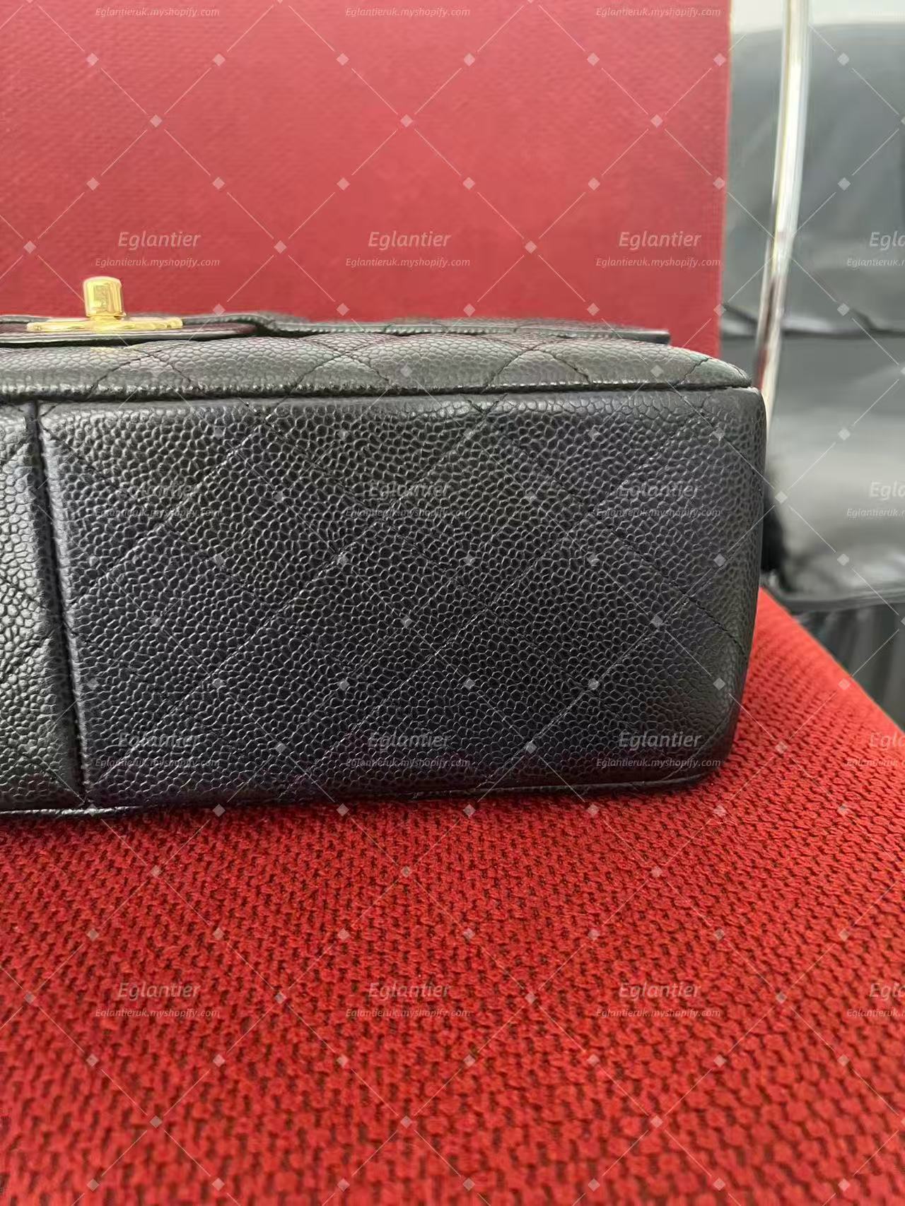 Chanel Timeless Classic double flap black jumbo caviar gold hardware
