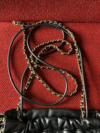 Chanel 22 bucket bag mini black shiny calfskin gold hardware