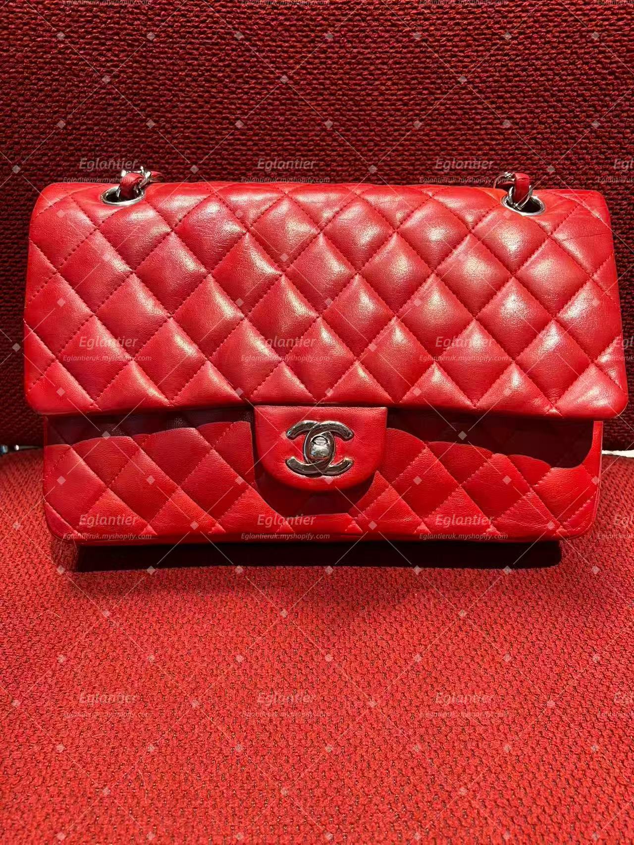 Chanel Timeless Classic double flap red lambskin medium