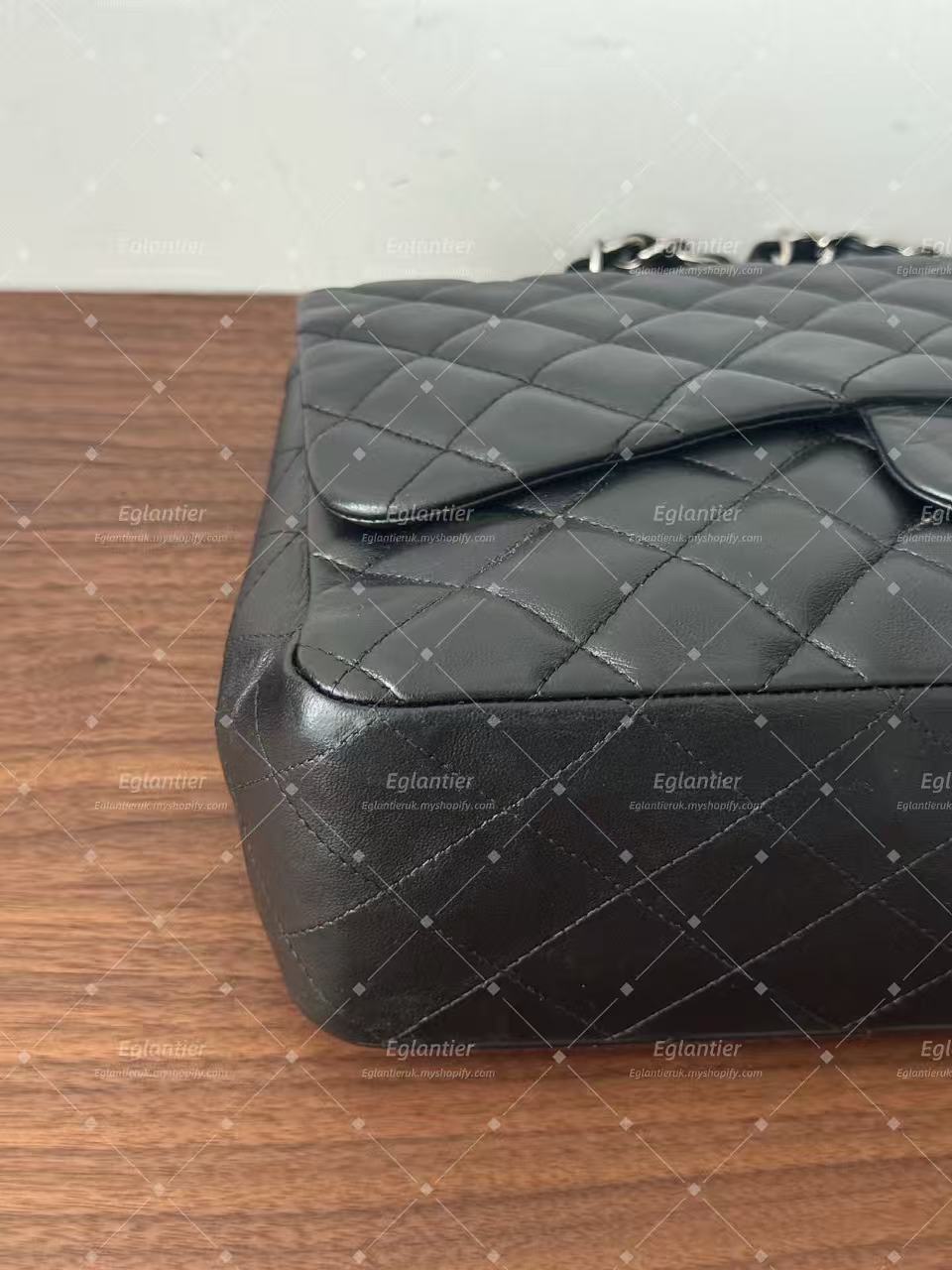Chanel Timeless Classic single flap jumbo lambskin black silver hardware