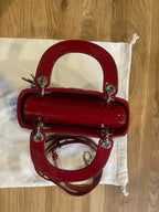 Lady dior mini red patent leather