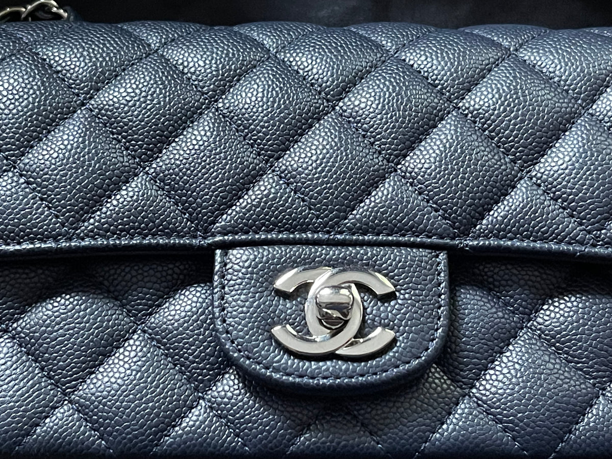 Chanel Timeless Classic Double Flap | mini | Blue Caviar | Silver Hardware | Pre-Owned |