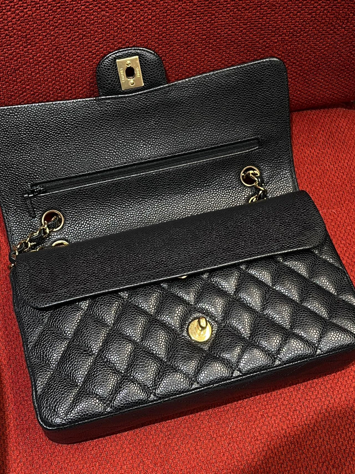 Chanel Timeless Classic Double Flap | Medium | Black Caviar | Gold Hardware | Pre-Owned|