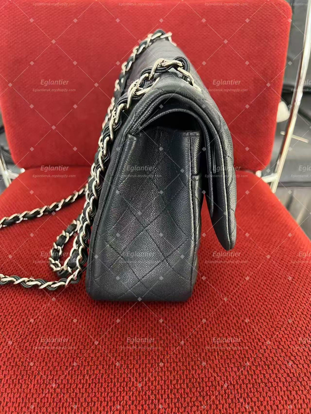 Chanel Timeless Classic double flap bag jumbo black caviar