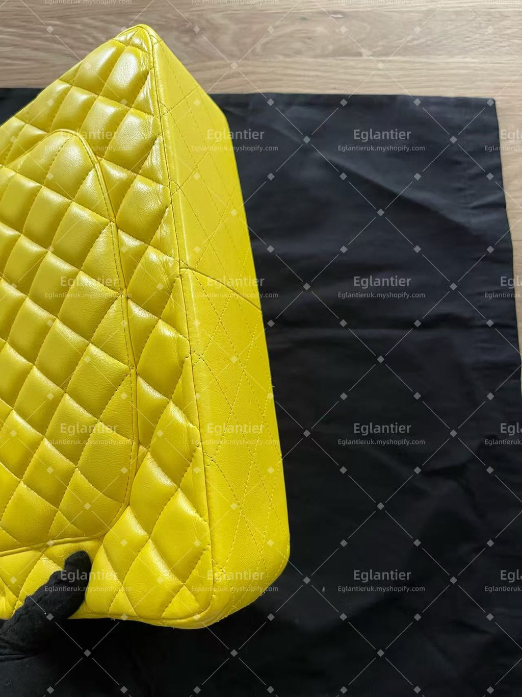Chanel Timeless Classic double flap jumbo lambskin gold harware yellow