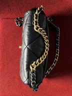 Chanel 19 Flap Bag Small Black Lambskin Mixed Gold&Silver Hardware