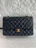 Chanel Timeless Classic double flap jumbo lambskin black gold hardware