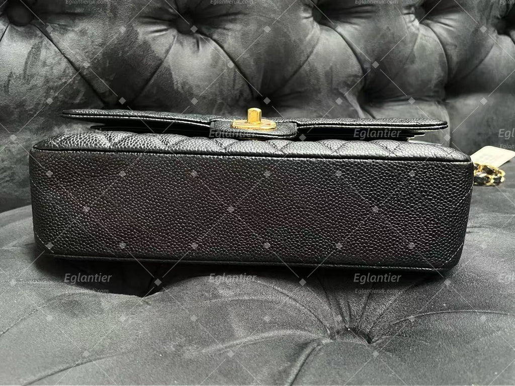 Chanel Timeless Classic Double Flap | Medium | Black Caviar | Gold Hardware | Pre-Owned| ID CARD