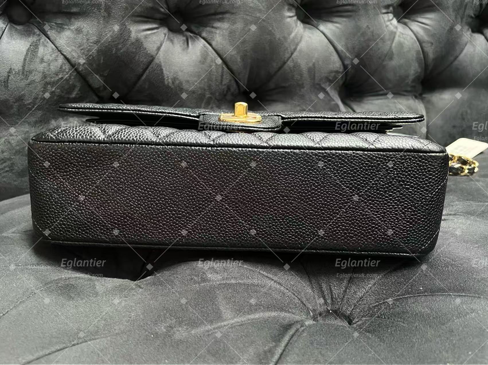 Chanel Timeless Classic Double Flap | Medium | Black Caviar | Gold Hardware | Pre-Owned| ID CARD