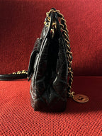 Chanel small hobo bag black crinkled calfskin gold hardware