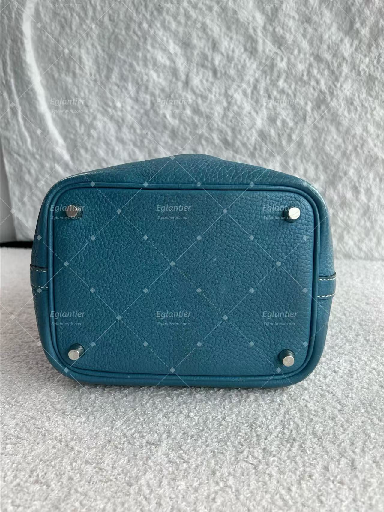 Hermès Picotin Lock 18 Blue Leather T Stamp Palladium Hardware| Authentic Pre-Owned