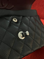 Chanel Timeless Classic Double Flap | small| Black Caviar | silver Hardware | Pre-Owned|microchip year 2023