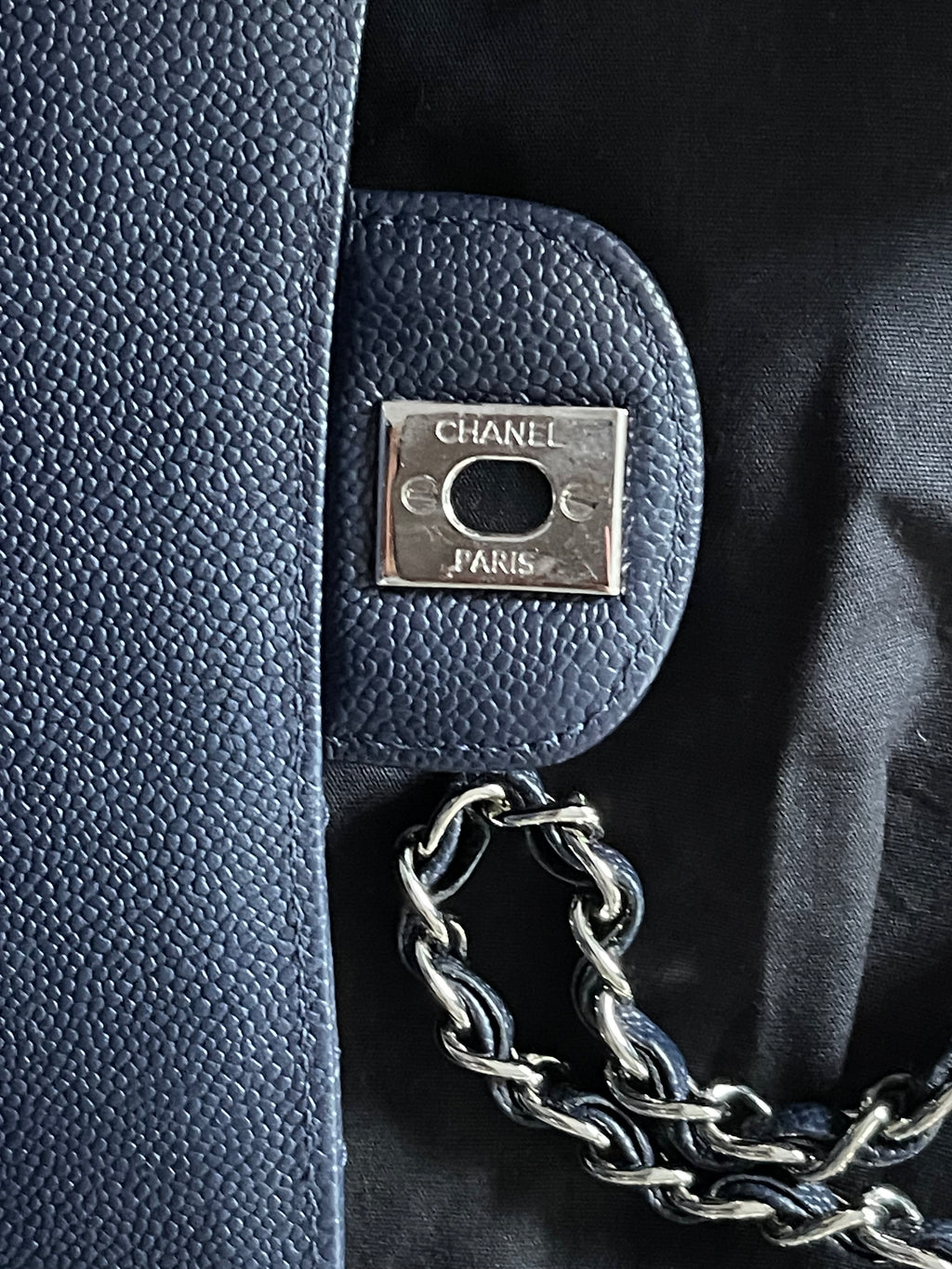 Chanel Timeless Classic Double Flap | mini | Blue Caviar | Silver Hardware | Pre-Owned |