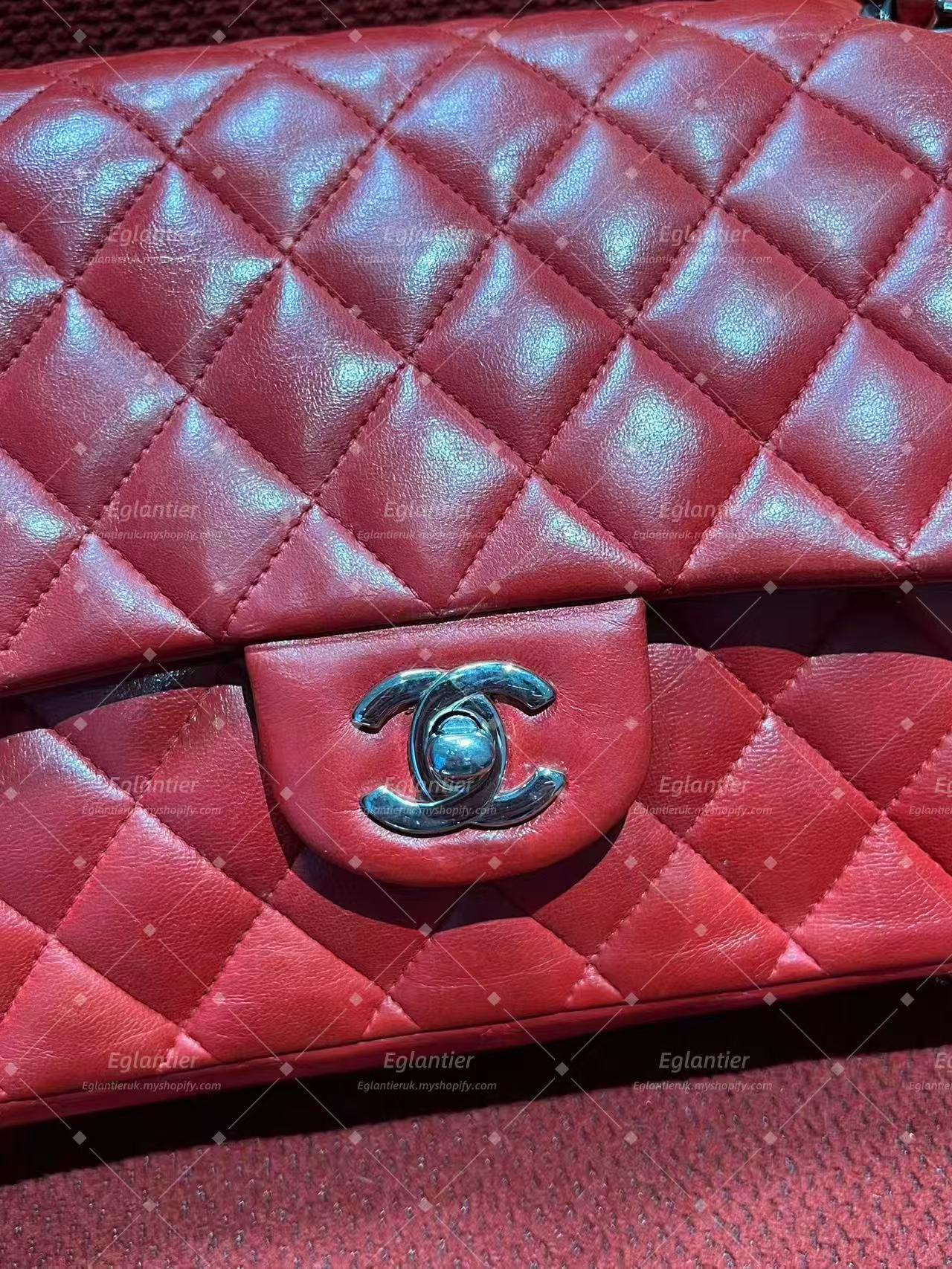 Chanel Timeless Classic double flap red lambskin medium