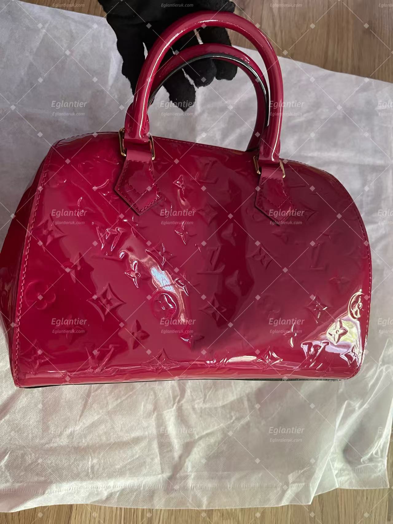Louis Vuitton Speedy 30 Burgundy Patent Top Handle bag