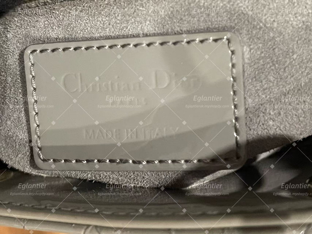 lady dior small gray patent