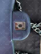 Chanel double flap bag patent leather dark green jumbo